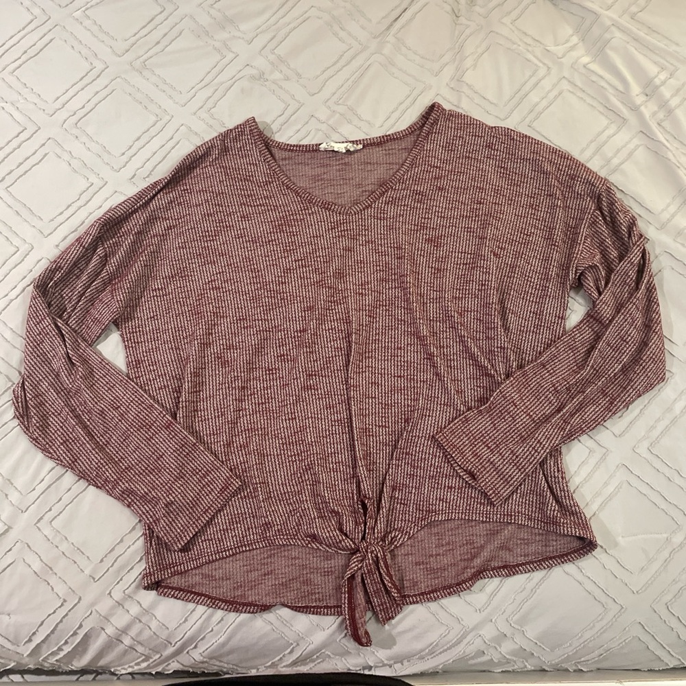 Pink Republic Pink Tie Front Blouse Relaxed Fit